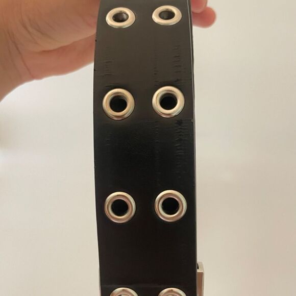 NOBO BELT 38MM DBL GROMMET REV, BLACK/WHITE - Picture 10 of 13